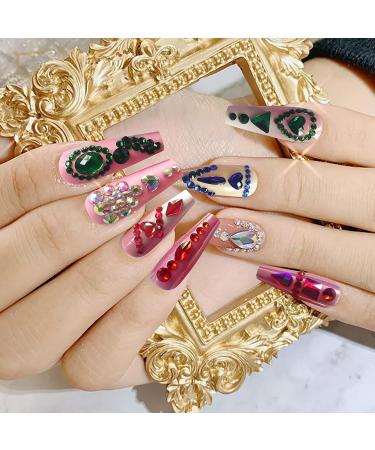 Red Rhinestones for Nails - Ailipu 241 Piece Set | 240pcs Multi Shapes Crystals Red Stones for Nails - Buy Online on GoSupps.com