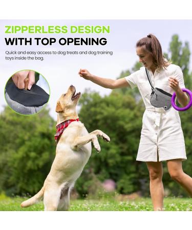 Xoolkly Dog Treat Pouch for Dog Training and Walking Dog Treat Bag with Adjustable Belt 3 Ways to Wear Dog Walking Bag with Poop Bag Holder Grey - Buy Online on GoSupps.com