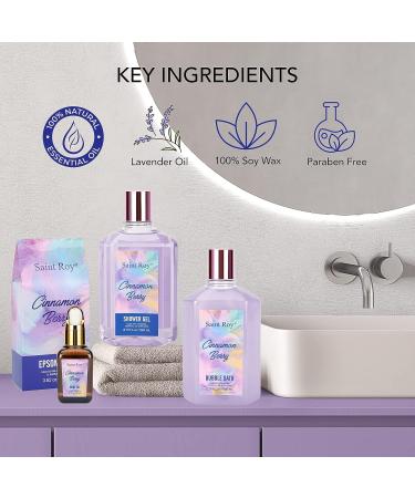 Cinnamon Berry Spa Gift Set for Women - 11Pcs Bath and Body Gift Set | Relaxing Birthday Gifts with Bubble Bath, Body Oil, Candle & More - Buy Online on GoSupps.com