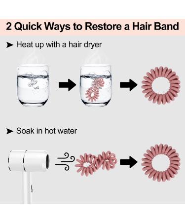 JessLab Spiral Hair Ties 20 Pcs - No Crease Traceless Phone Cord Hair Accessories for Girls and Women - Buy Online on GoSupps.com