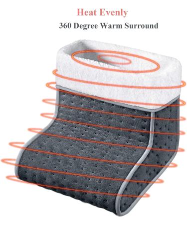 Plush Electric Foot Warmer with 3 Temperature Settings | Soft Gray Heating Pad | Overheating Protection & Auto Shut-Off - Buy Online on GoSupps.com
