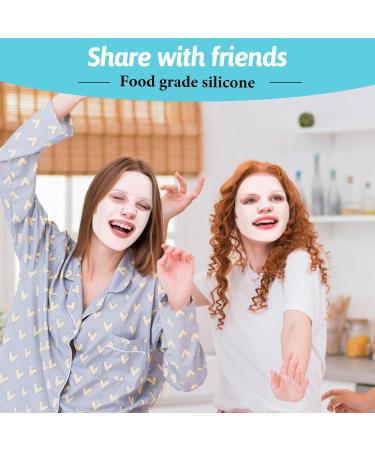 Ptwola 5 Sheets Silicone Face Mask Cover Reusable Anti-Wrinkle Moisturizing 3D Facial Mask Holder Prevent Evaporation Falling Transparent Skincare Beauty Face Spa Tool - Buy Online on GoSupps.com