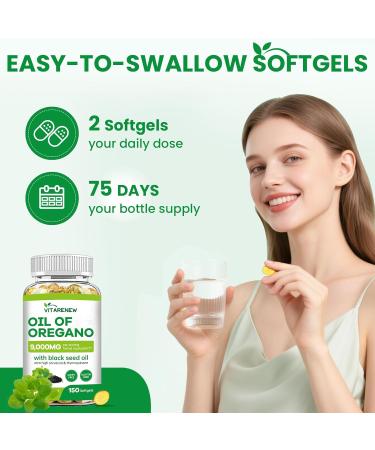 Oil of Oregano with Black Seed Oil 150 Softgels | 2-in-1 Powerful Synergy for Immune Support | High Potency Carvacrol & Thymoquinone Plant Based & Non-GMO 150 Count (Pack of 1) - Buy Online on GoSupps.com