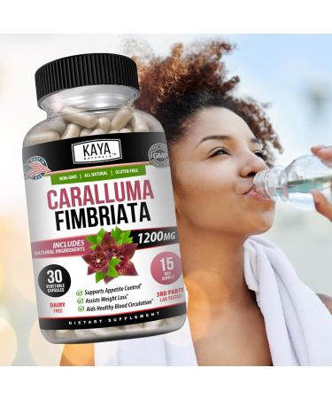 Kaya Naturals Caralluma Fimbriata 1200mg - High Potency Vegetarian Capsules for Natural Endurance Support (30 Count) - International Shipping Available - Buy Online on GoSupps.com