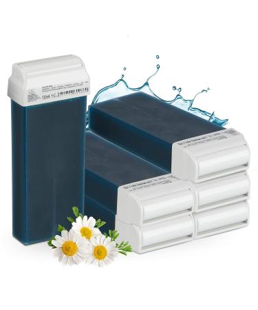 Kosmetex Waxing Set Azulen - 6x Roll-On Wax Cartridges Warmer Fleece Stripes & After Wax Oil - Ultimate Hair Removal Kit - Buy Online on GoSupps.com