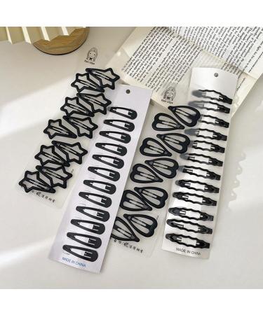 10/12PCS Black Snap Hair Clips Barrettes for Women Simple Sweet Headdress D3I0 Waterdrop Kid Accessorie Barrette Clips Hair - Buy Online on GoSupps.com