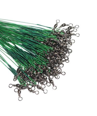 60pcs Fishing Wire Leaders Nylon-Coated Fishing Line Wire Leaders with Swivels and Snaps 6inch, 9inch, 12inch