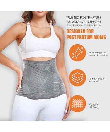 Postpartum Belly Band & C-section Recovery Belt - Abdominal Binder for Stomach Support & Back Pain Relief (Grey Large/X-Large - Buy Online on GoSupps.com