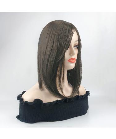 35cm Free Part Silk Base Clip-in Topper with Bangs - Cold Brown - Buy Online on GoSupps.com