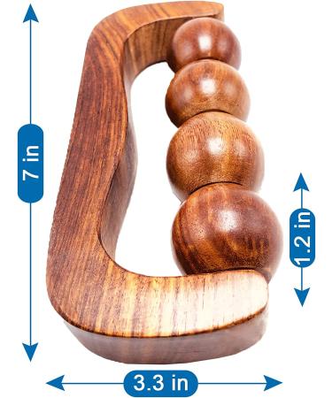 Hathkaam Rosewood Handheld Massage Roller - 7 Inch Full Body Pain Relief Therapy - Buy Online on GoSupps.com