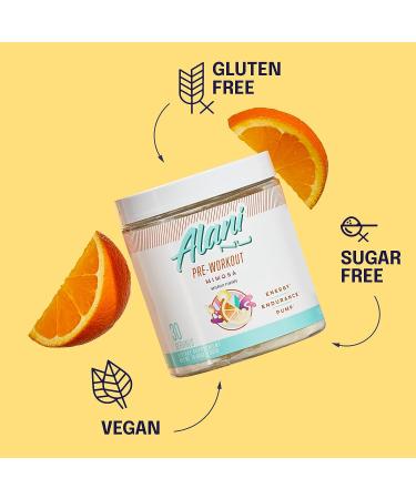 Alani Nu Pre Workout Powder - Energy, Endurance & Pump | Sugar Free, 200mg Caffeine | Amino Acids & L-Theanine for No Crashing | Mimosa Flavor - 30 Servings - Buy Online on GoSupps.com
