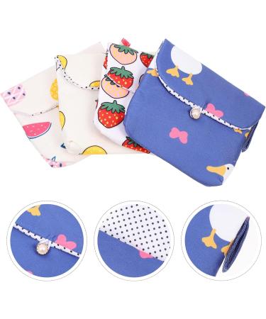 Nuobesty 4PC Mini Wet Bags - Reusable Cotton Breast Pads & Menstrual Sanitary Napkin Bags for Moms | Cartoon Design - Buy Online on GoSupps.com