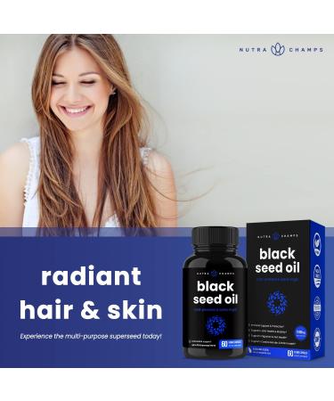 Premium Vegan Black Seed Oil Capsules with Thymoquinone, Vitamin E & Omega 3 6 9 - Buy Online on GoSupps.com