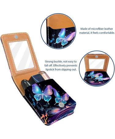 Buy Travel Lipstick Organizer Case | Portable Makeup Bag with Mirror | Butterfly Fantasy Design - Perfect for International Shipping - Buy Online on GoSupps.com
