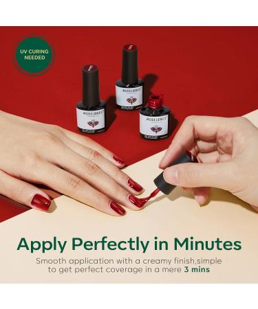 Modelones Gel Nail Polish 6 Colors Christmas Winter Sparkle Dark Green Red Glitter Silver Champagne Rose Gold New Year Shades Gel Polish Kit Fall Soak Off Nail Art Manicure Home Gifts for Women - Buy Online on GoSupps.com