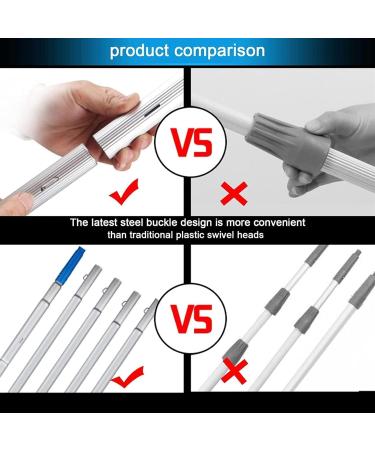 Telescopic Water Fed Pole for Cleaning Conservatory Roofs Photovoltaic Panels and Windows Suitable for Cleaners 35cm Brush Head 10M/33FT - Buy Online on GoSupps.com