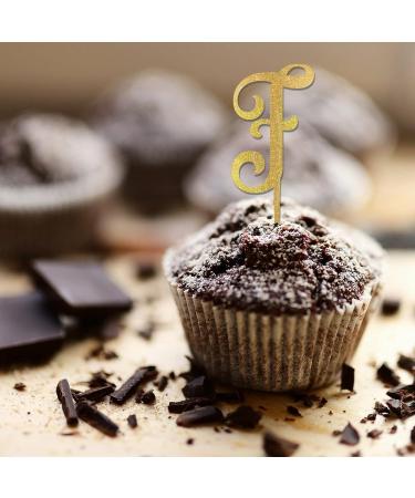 Initial F Cupcake Toppers Single Letter Monogram Name Branches Leaf Retro For Wedding Anniversary Cake Decorations Reusable Customize Your Own Cupcake Toppers Engagement Gifts 6PCS Style-7 - Buy Online on GoSupps.com