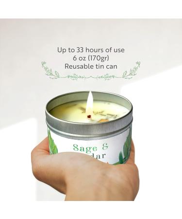Chandelita Fragrance Candle - Natural Sage & Cedar Aroma Candle with Essential Oils | Soy Wax Chakra & Meditation Aromatherapy - Buy Online on GoSupps.com