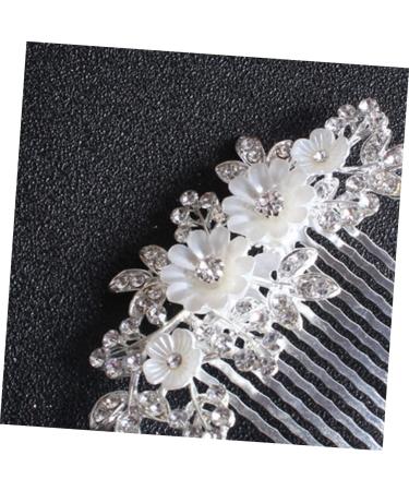 Beaupretty Pearl Hair Barrettes Headpiece Pearl Clip Rhinestone Combs Clips Side Headpiece Leaf Flower Bride Clip Bridal pin Pearl Hair Clip Size 5 Silver - Buy Online on GoSupps.com