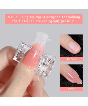 Kalolary Full Cover Dual Nail System Form 100PCS Clear Dual Forms UV Gel Acrylic Tips + 10PCS Poly Gel Quick Building Nail Tip Clip - Buy Online on GoSupps.com