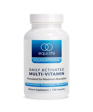 Equilife Daily Activated Multivitamin, 21 Essential Nutrients with B Complex, Antioxidant Formula for Overall Wellness, Gluten-Free, Non-GMO, 120 Capsules