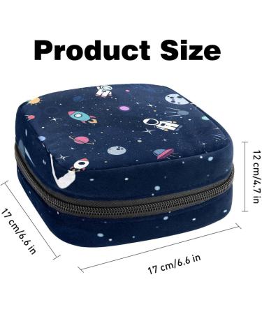 Menstruation Pad Bag with Zipper Stylish Space Stars & Planets Design for Women & Girls Tampon & Napkin Collection Bag - Buy Online on GoSupps.com