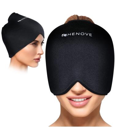 Chenove Migraine Ice Head Wrap  Gel Migraine Relief Cap Headache Relief Hat  Comfortable & Stretchy Ice Cap for Migraines with Cold Compress for Tension  Sinus  Puffy Eyes  Stress Relief Black (style A) Medium Size