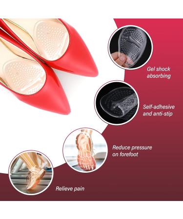 WLLHYF 3 Pairs Metatarsal Pads - Non-Slip Ball of Foot Cushions for High Heels - Reusable Gel Inserts for Foot Pain Relief - Skin Color, Black, Transparent - Buy Online on GoSupps.com