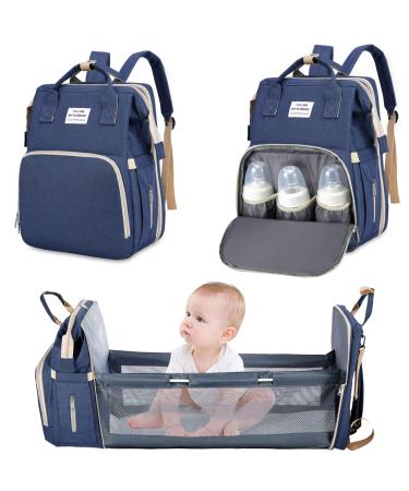 Baby wrap bag Backpack diaper backpack baby bag travel backpack with diaper pad multifunctional water -repellent large capacity of diaper backpack large travel backpack for mom & dad dark blue