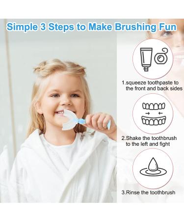 Kids U-Shaped Toothbrush - Food Grade Silicone, Ages 2-4, Blue - Buy Online on GoSupps.com