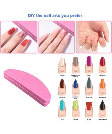 20 PCs Pink Nail Buffers | Double Sided 100/180 Grit Buffer Blocks | Portable Washable Sanding File Arc Shape - Buy Online on GoSupps.com