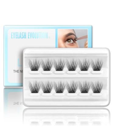DIY Eyelash Extension Natural Cluster Lashes 10/12/14/16mm 3D Effect Individual Lashes for Home Use Volume Light Soft Comfortable False Eyelashes (Volume 16) 16mm Volume Style-12PCS