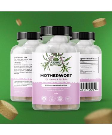 Amazing Botanicals Motherwort 10X Extract Tablets 2,000 mg - High Potency Herbal Supplement for Wellness and Vitality - 30 Tablets - Buy Online on GoSupps.com