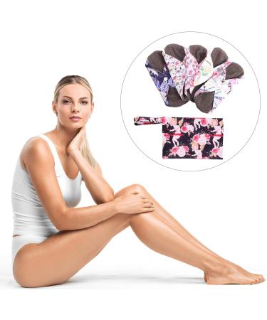 Healifty Reusable Organic Bamboo Menstrual Pads - 5Pcs Breathable Panty Liners for Women - Random Color Sanitary Towel - Buy Online on GoSupps.com