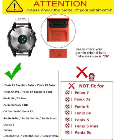 Olytop Fenix 7X / Fenix 6X / Fenix 5X Watch Bands  26mm Hook & Loop Quick Dry Nylon Ultralight Sport Wristband Strap for Garmin Fenix 6X Pro/Sapphire Fenix 5X Plus Enduro Smartwatch Black+Green+Grey - Buy Online on GoSupps.com