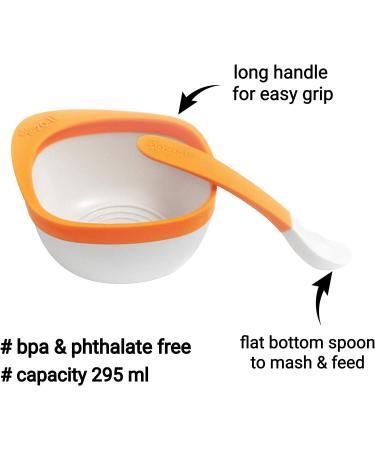 Zoli Mash Bowl & Spoon Kit (6+ Months) - Orange | Baby Feeding Essentials - Buy Online on GoSupps.com