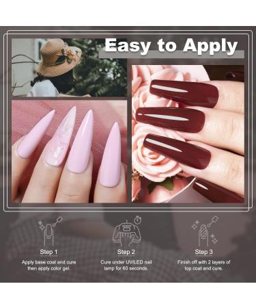 Lavender Violets 13 Pcs Gel Nail Polishes Set 9+3 Nude Colours Nail Art Design UV LED Soak Off With Base Coat Matte n No Wipe Top Coat Nail File Starter Manicure Kit C962B Nude Colours-962B - Buy Online on GoSupps.com