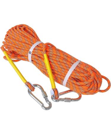 8mm 20m Static Climbing Rope with 2 Carabiners - Escape & Rescue Rope for Mountaineering Caving Camping & Exploration - Buy Online on GoSupps.com