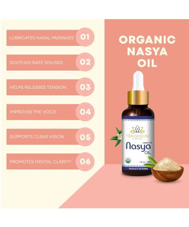 Nasya Oil 30ml - Certified Organic Nasal Drops for Clear Breathing | Sinus Lubrication Formula - Buy Online on GoSupps.com