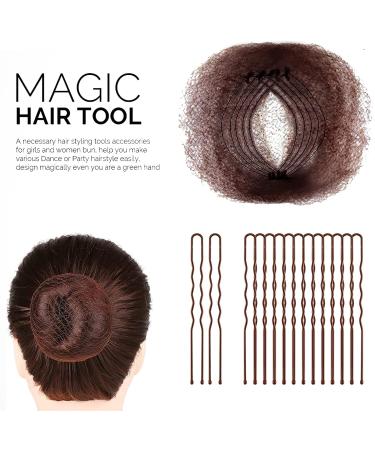 Hair Nets for Buns 60pcs Brown Invisible Hair Bun Net Set 50 Pieces 50cm Package Elastic Hair Bands with Elastic Edge Mesh 10 Pieces U Shaped Pins Ballet Hair Net for Girls Dancers Child Women - Buy Online on GoSupps.com