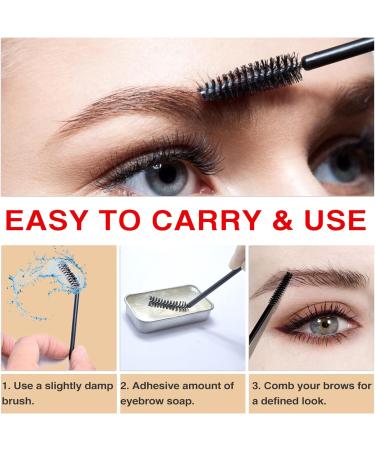 Eyebrow Soap Kit Brows Styling Soap Brow Wax Long Lasting & Waterproof Eyebrow Styling Pomade for Natural Brows Feathery Brows Makeup Balm - Buy Online on GoSupps.com