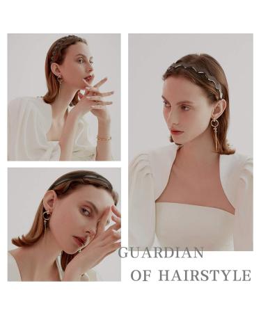 15 Pieces Unisex Metal Wave Hair Bands - Stylish Black Spring Headbands for Men & Women | VASZOLA Hair Accessories - Buy Online on GoSupps.com