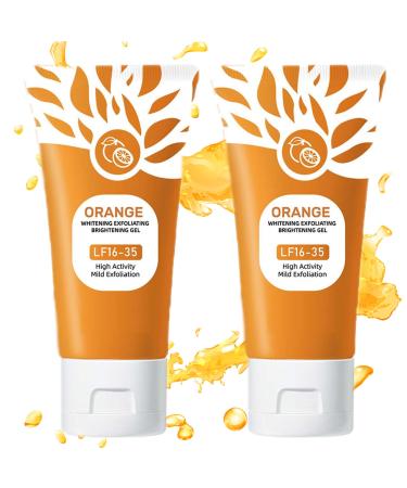 Orange Enzymes Exfoliating Gel - Face & Body Scrub for Deep Pore Cleansing Moisturizing Gel Exfoliator to Smooth Skin Gentle for All Skin Types (2pc 1.7oz) 2pc 1.7 Ounce (Pack of 1)
