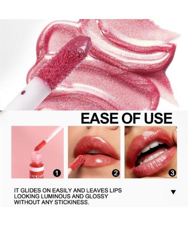  HADAVAKA 2PC Plumping Lip Gloss Pearlescent Glaze Lip Gloss Long-Lasting Nourishing and Moisturizing Liquid Lipstick Lip Gloss with a Tinted and Shiny Finish (01#) - Buy Online on GoSupps.com