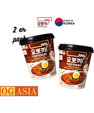 Rapokki Jjajang 2 Pack Rice Cake Ramen Noodles in a Cup - Tteokbokki Korean Rice Cake - Black Soybean - OG ASIA - 2 x 145g - Buy Online on GoSupps.com