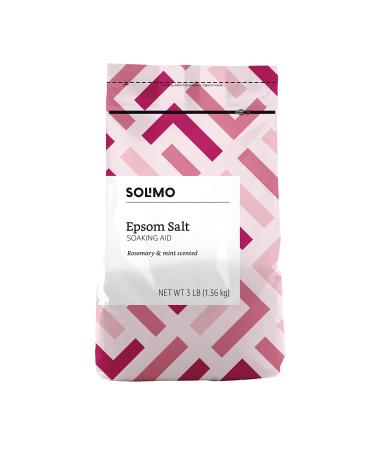 Amazon Brand - Solimo Epsom Salt Soaking Aid, Rosemary Mint Scent, 3 Pound 3 Pound (Pack of 1)