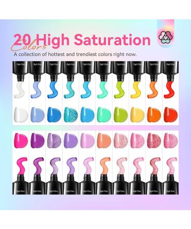 Shop Saviland Poly GEL Nail Colors - 20 Bright Rainbow Shades for DIY Nail Art | Perfect Nail Extension Gel Kit for Girls - Buy Online on GoSupps.com