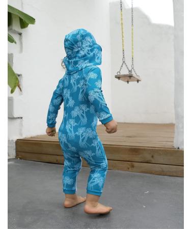 weVSwe Baby Toddler Boy Swimsuit UPF 50+ Sun Protection Rash Guard with Crotch Zipper - Palm Tree Design | 12-18 Months - Buy Online on GoSupps.com
