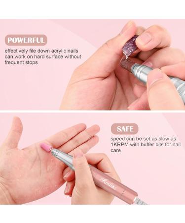 Kredioo 350000RPM Rechargeable Nail Drill for Acrylic Gel Nails - Salon Quality Electric File Manicure Tool with 10 Bits - Rose Gold - Buy Online on GoSupps.com