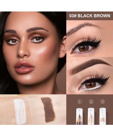 Eyebrow Concealer Pencil - Long-wear Waterproof Silkworm Eyeliner Pencil | Concealing Eye Makeup Accessories for Dating Outgoing Travel Vacation Shopping Pochy 3# - Buy Online on GoSupps.com